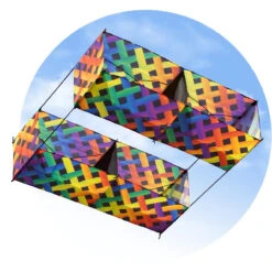 HARGRAVE BOX KITE RAINBOW MESH