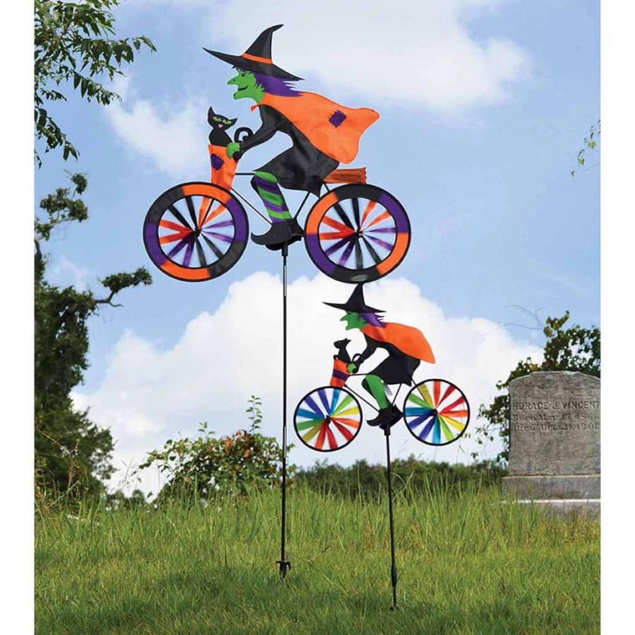 Premier® 20" Lawn Spinner - Witch On A Bike 2 Premier® 20" Lawn Spinner - Witch On A Bike - Image 2