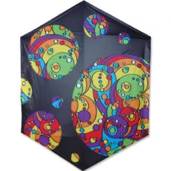 Black Rainbow Orbit Bubbles -Rokkaku Kite